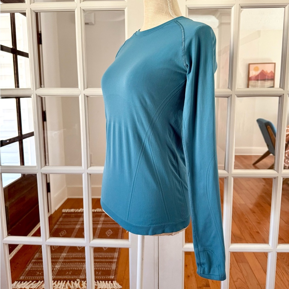 Athleta Teal Long Sleeve Performance Tee